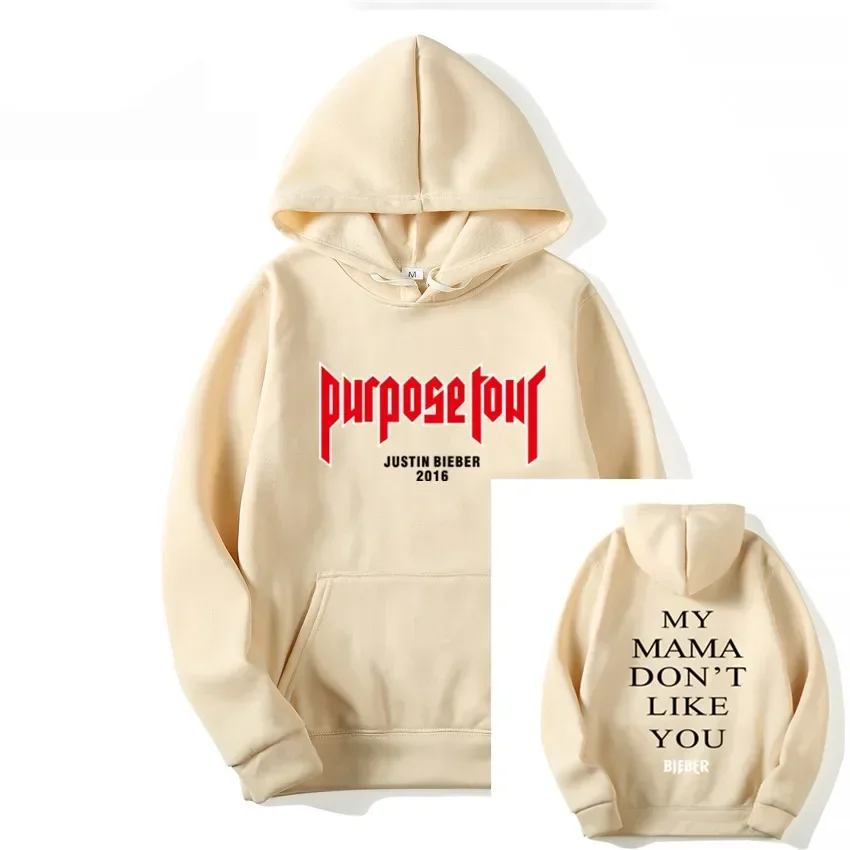 Fashion Brand Design Justin Bieber Purpose Tour Hoodies Pullover Printed Men Women Sport Hip Hop Style Hooded Sweatshirts Tops