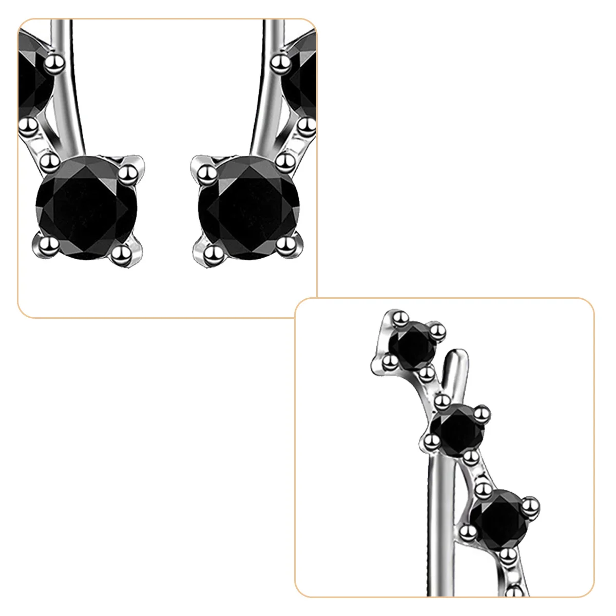 Seven-Star Zircon Ear Studs Earrings Girls Cuff Gift Hook Jewelry Copper