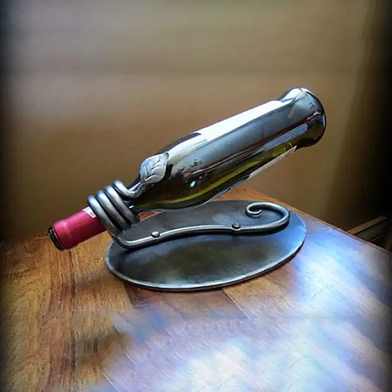 Hand forged wrought iron red wine rack, retro red wine display rack, champagne display rack