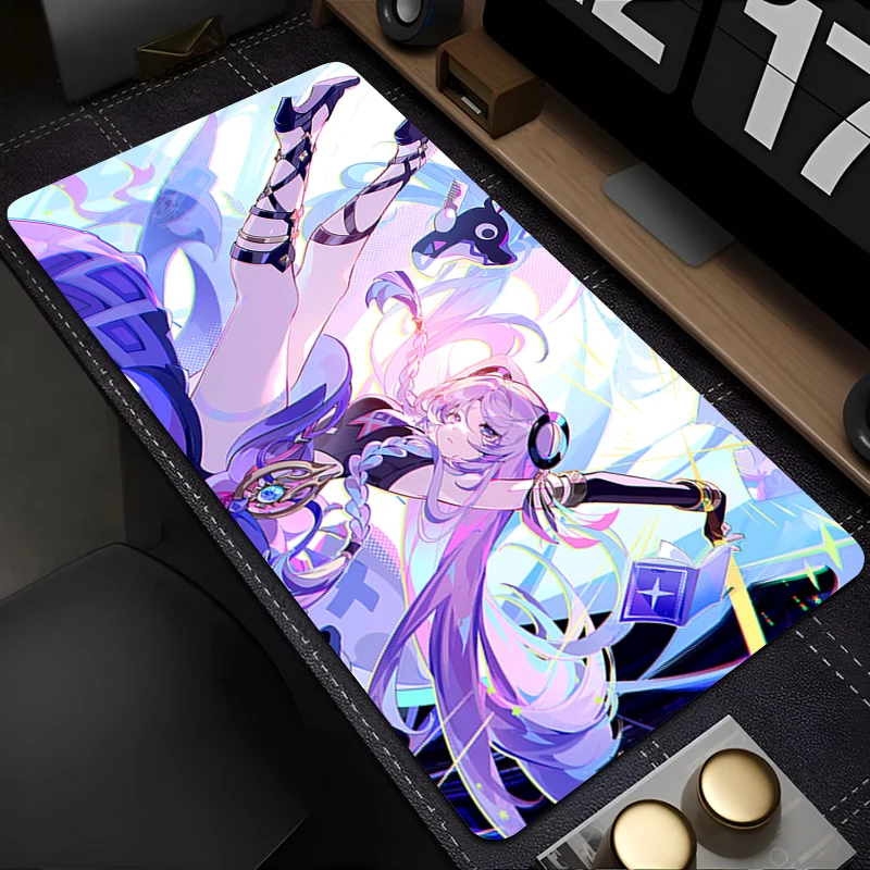 Tapis de souris pour ordinateur portable, armoire de bureau, clavier HD, grand tapis de bureau, g-genshin Impact Citlali, tapis étendu en caoutchouc antidérapant