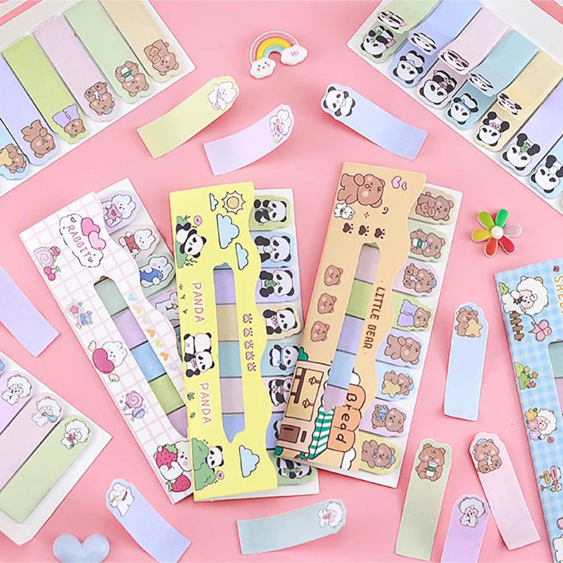 120Pcs Cartoon Animal Memo Pad Sheets Sticky Notes To Do List Planner Stickers Decor Office Cute Learning Memo Bookmark Paste
