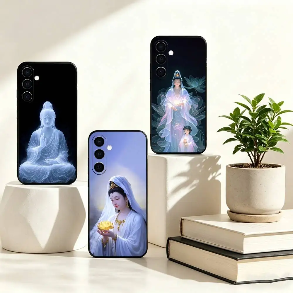 Coque de téléphone bouddhiste C-Compassionate A-Avalokiteshvara pour Samsung Galaxy A73,A72,A71,A70,A53,A52,A51, coque noire en Silicone souple