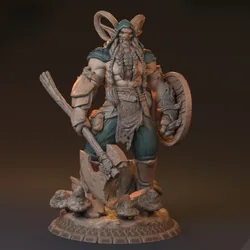 1/24 Full Height 95mm Resin Figure Model Kit Ancient Warrior ORC Axe Assassin Miniature Unassembled Unpainted Free Shipping