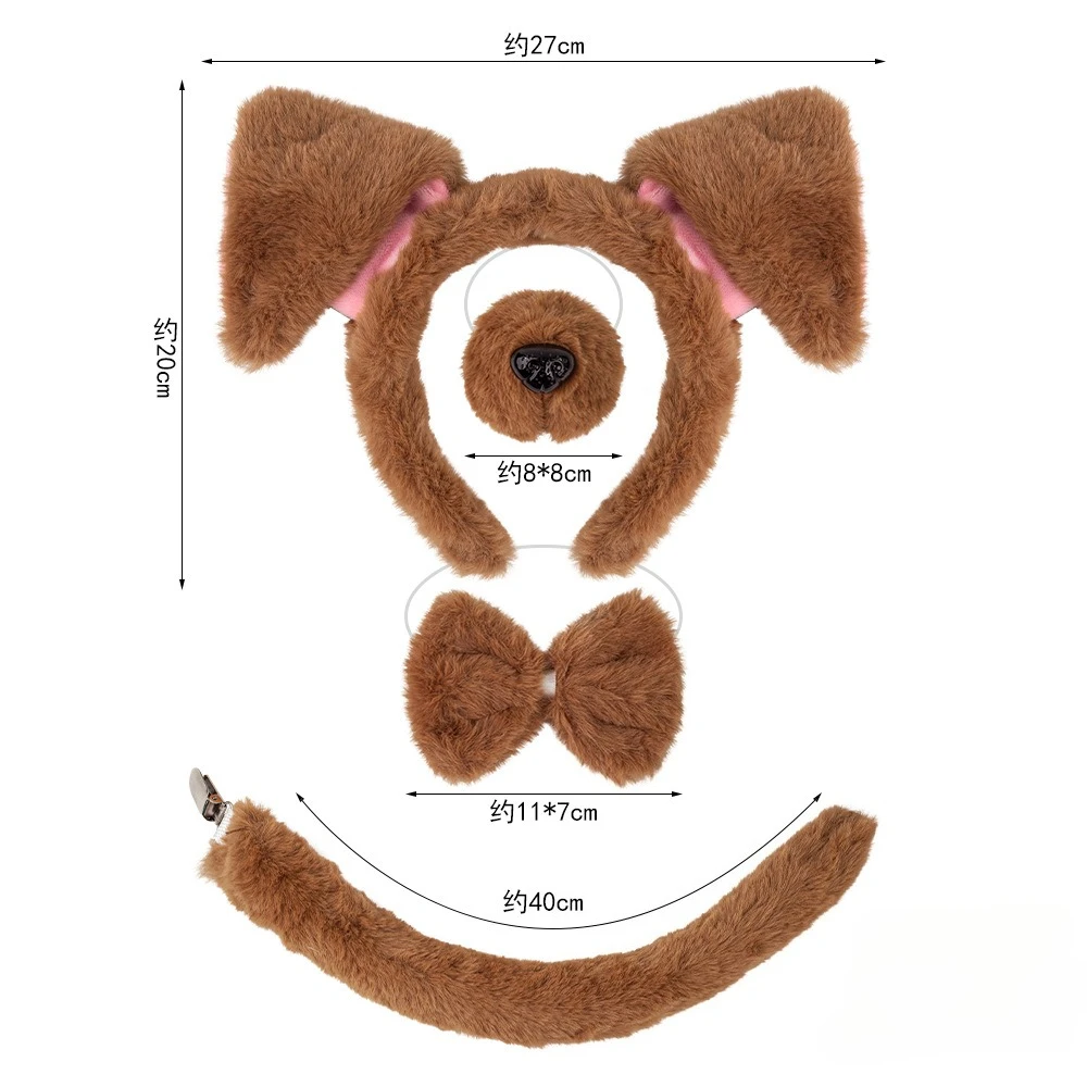 

Милые детские повязки на голову с животными на Хэллоуин, собачьи уши, милые плюшевые повязки для волос с героями мультфильмов, аксессуары для волос с животными