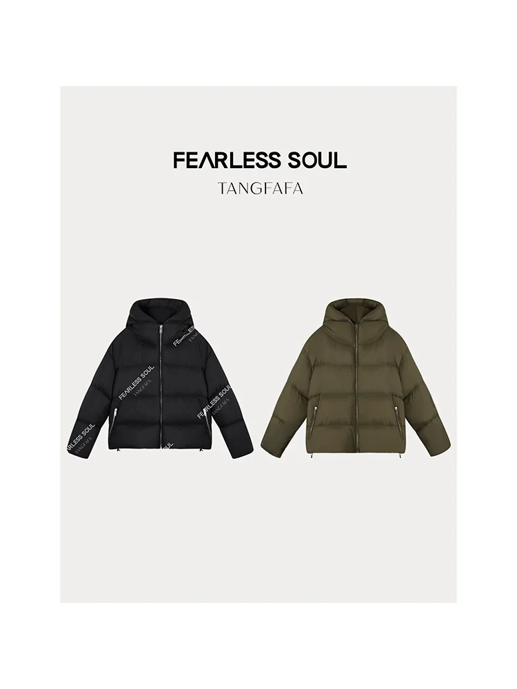 

Tfa824FW32 Simple Thi Zipper Hooded down Jaet Women's Outerwear Quilted Du down Long Sve Regular Length Warm Coat