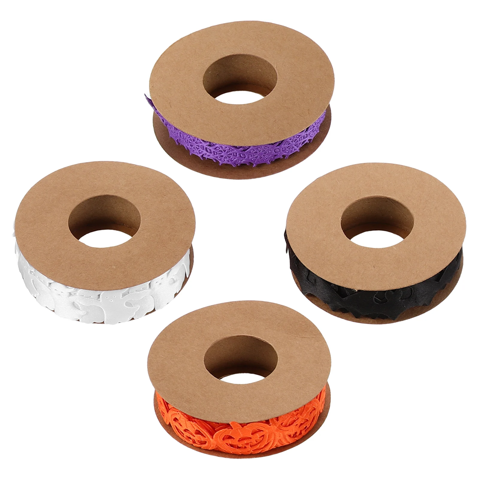 

4 Pcs Decorative Webbing DIY Ribbon Supplies Cute Ghost Garland Craft Trim Bat Shape Bow Tie