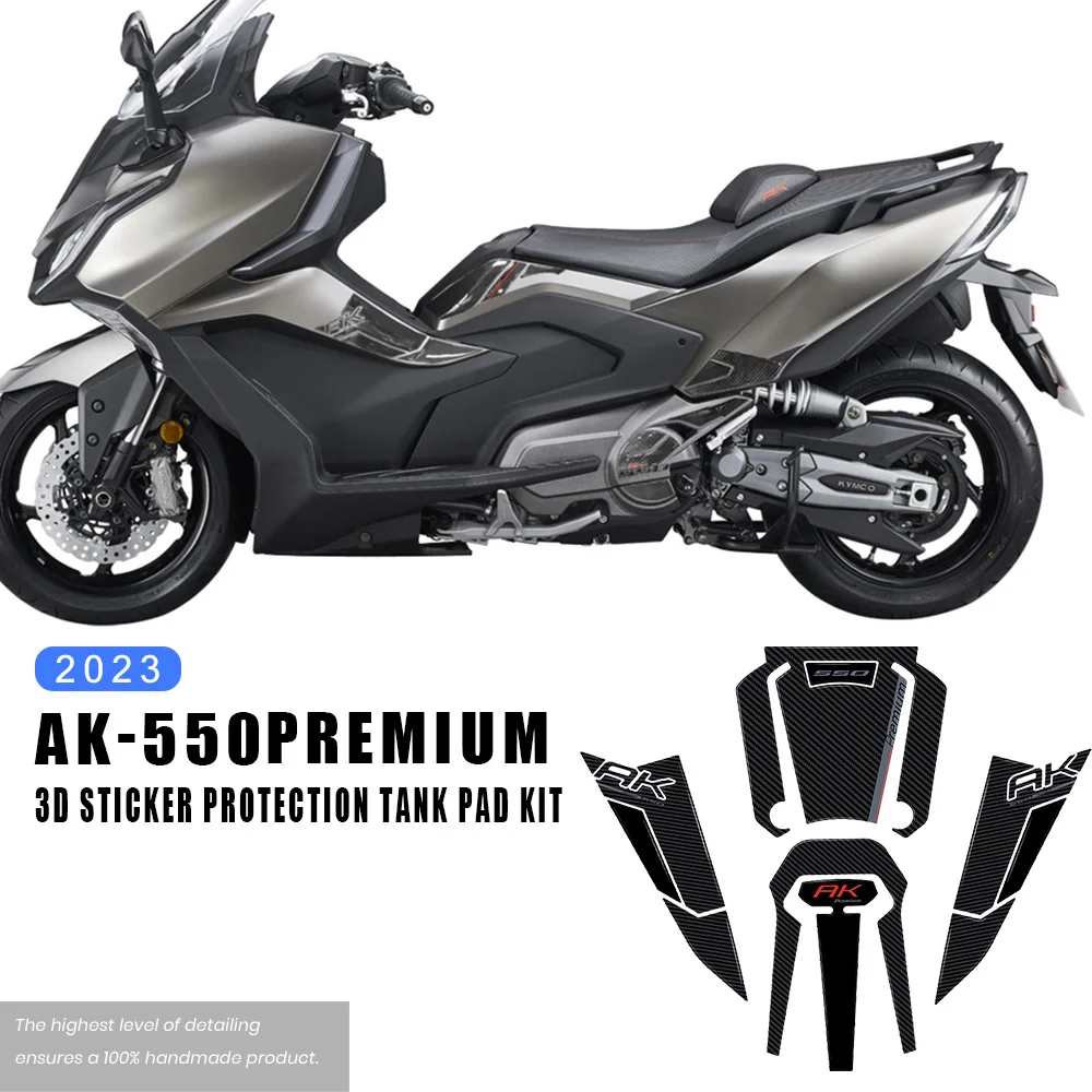 

For Kymco AK550 Premium ak550 2023 Motorcycle Accessories 3D Sticker Protection Kit tank pad fuel tank side