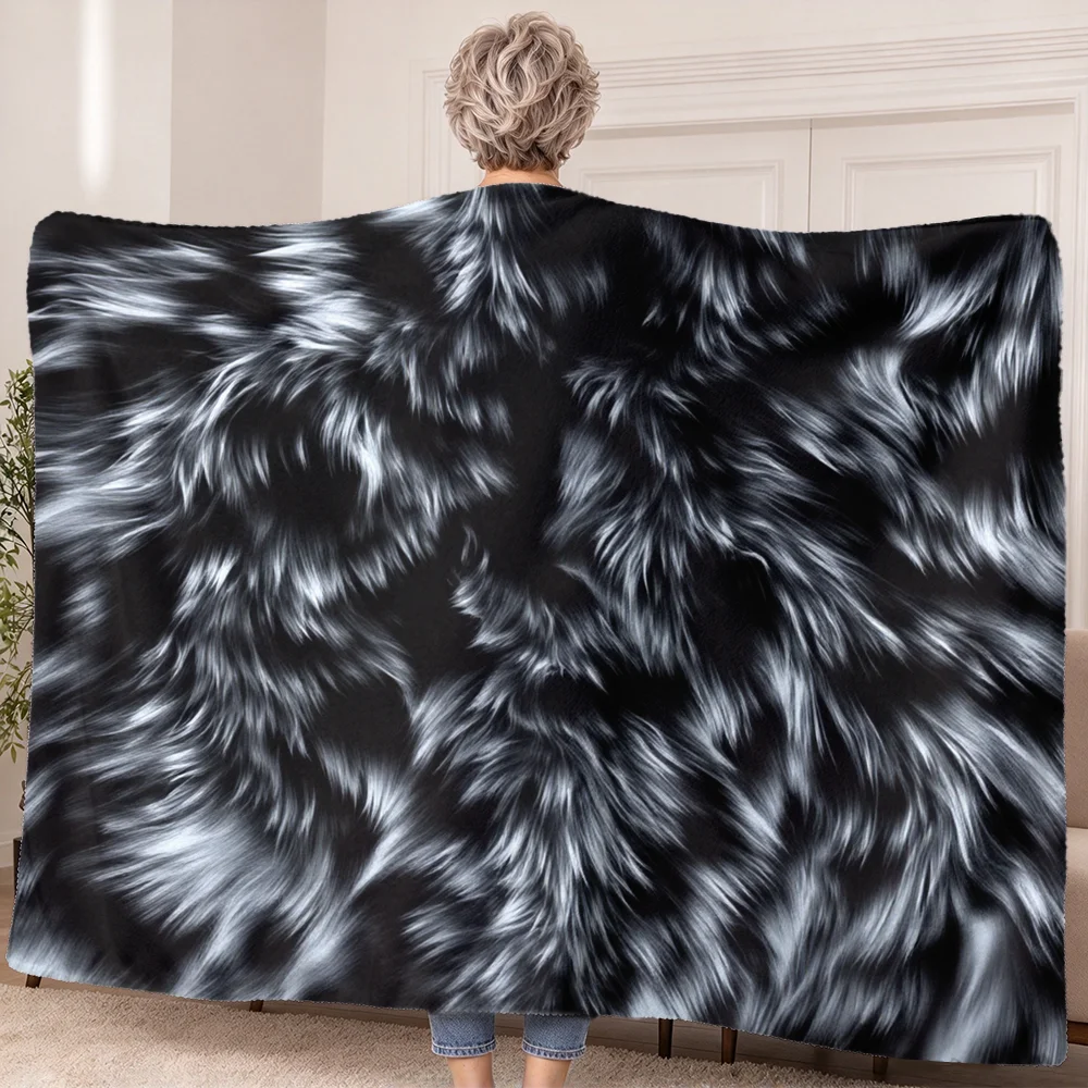 1PC Simulated Animal Print Wearable Blanket-Soft and comfortable for both men and women, perfect for everyday use, camping, trav