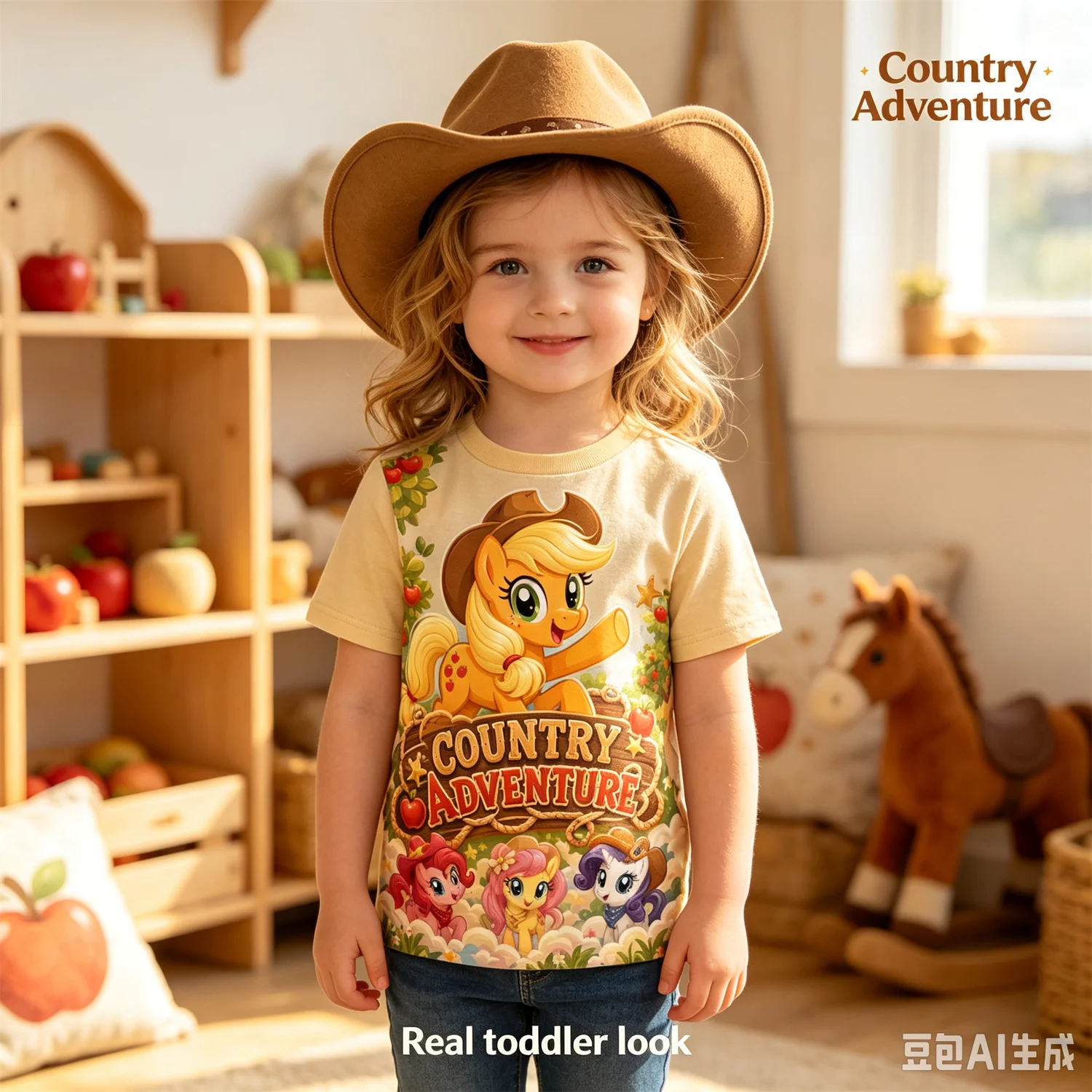 My Little Pony Kinder T-Shirt Mädchen Kurzarm Country-Abenteuer Grafik-T-Shirt Sommer Casual Cartoon-Oberteil Kindergeschenk-Stil
