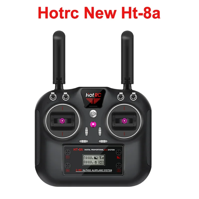 2024 Hotrc New Ht-8a 2.4g 8ch Fhss Gfsk Transmitter Remote Control With Receiver For Unmanned Aircraft And Vehicles