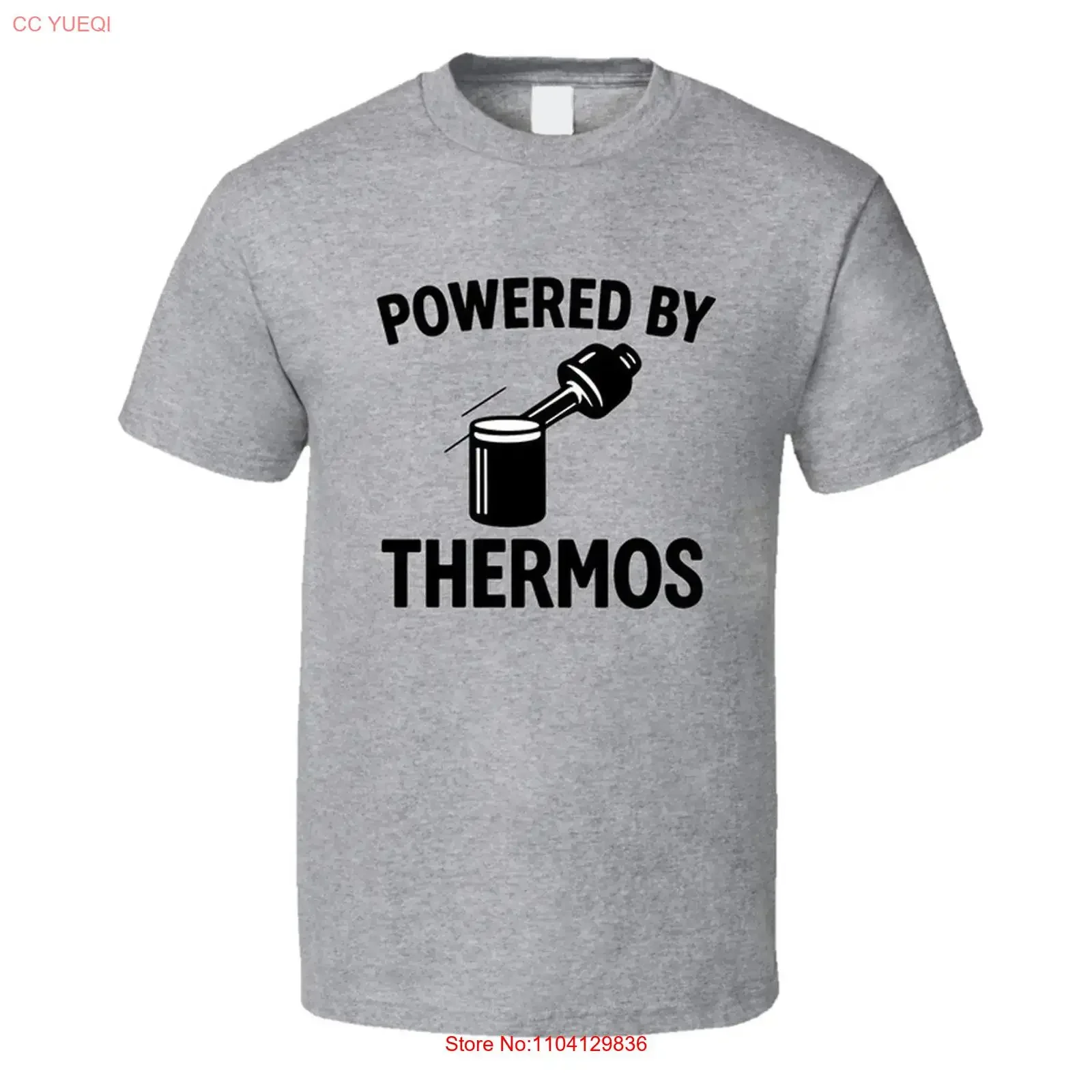 Powered By Thermos Hubie Halloween T Shirt vintage Washed graphic Casual Stretched Versatile Top For Everyday Wear Comfortable