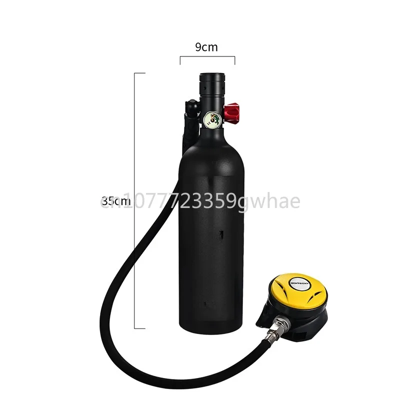 Underwater respirator with breathing valve, set C, submersible oxygen tank, 1L gas cylinder