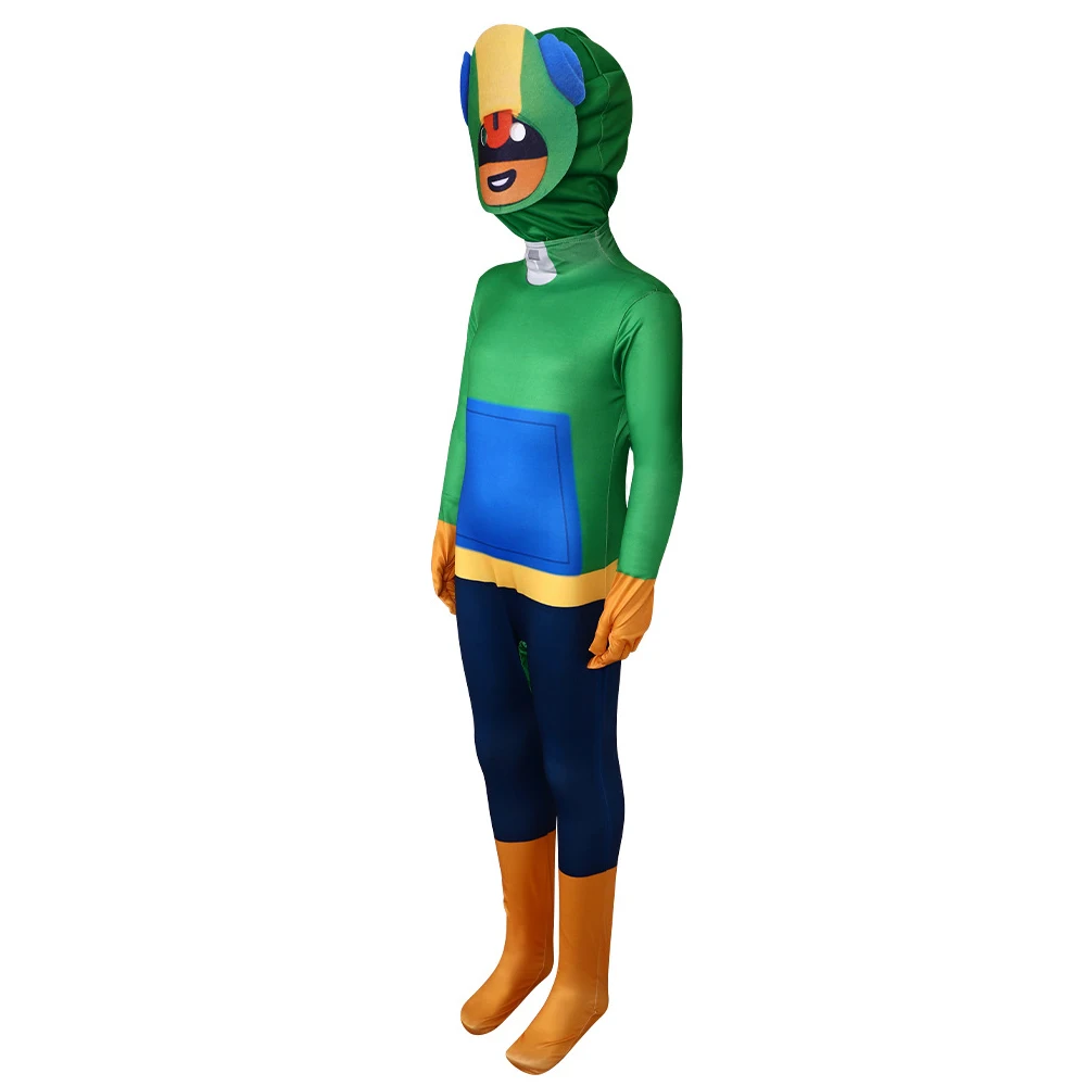 Brawl Spike‌ Leon‌ Crow‌ Cosplay Costume For Teenager Adult Halloween Party Game Jumpsuit Cartoon Clothes Zentai Suit Mask