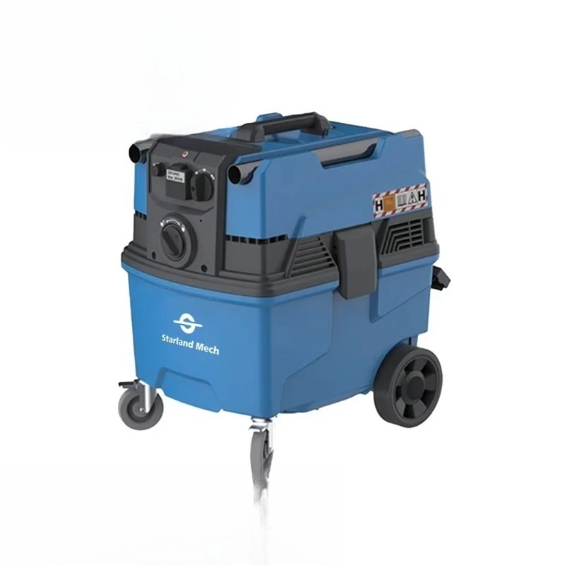 Portable self-cleaning vacuum cleaners for dust collection in grinders, saws, and boreholes