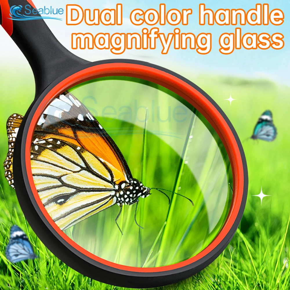 50mm 10X Magnifying Glass For Kids Seniors Handheld Reading Magnifier Magnifying Lens For Reading Science Nature Exploration