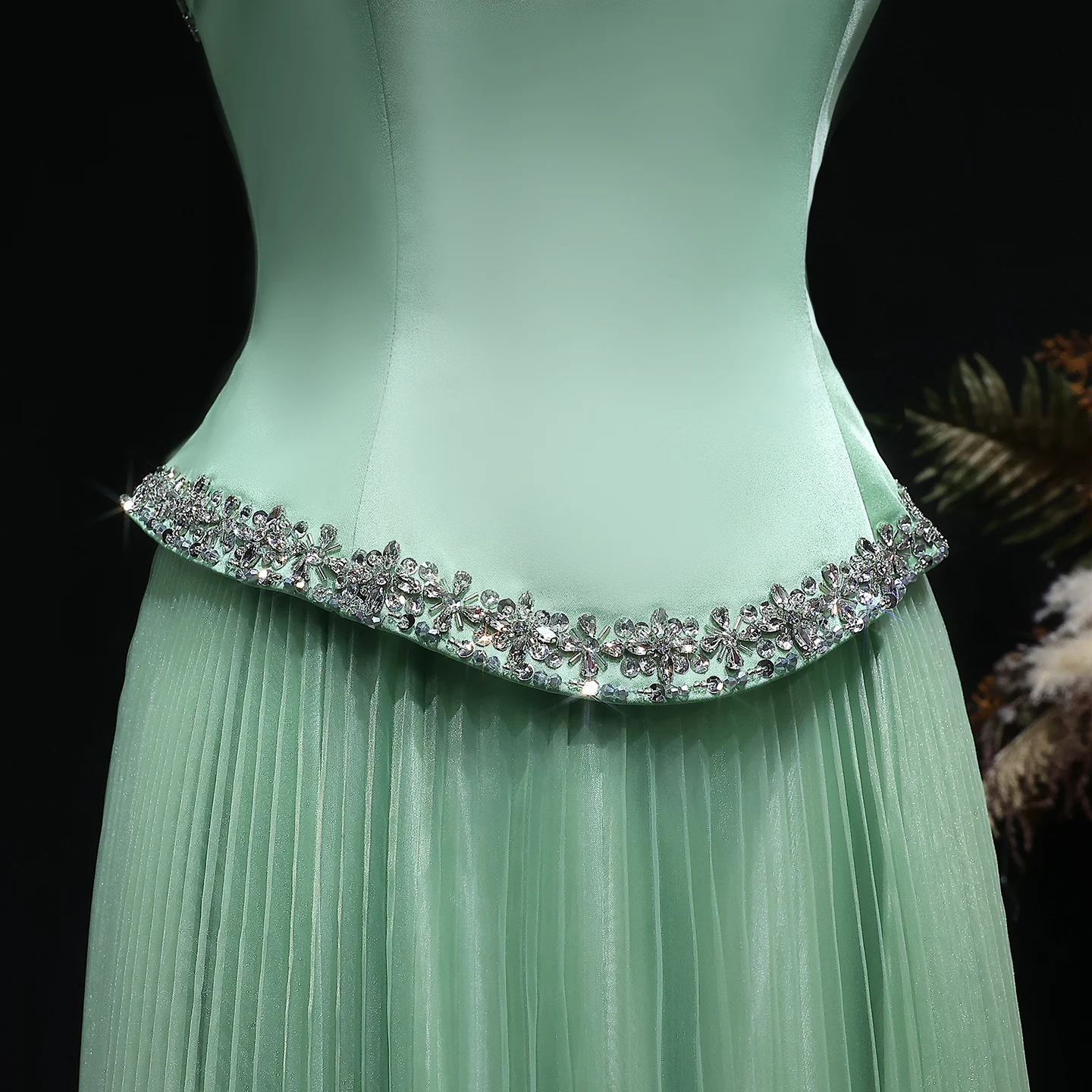 Sharon Said Damen Formelle A-Linien Abendkleider Trägerlos Pailletten Perlen Elegant Arabische Partykleider SS789 Maßanfertigung – Detail 9