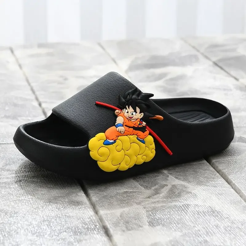 Sandal Dragon Ball Son Goku Anime Anak-anak Musim Panas Dalam Ruangan Anti-selip Sepatu Rumah Bersol Tebal Sandal Luar Ruangan Sandal Kamar Mandi