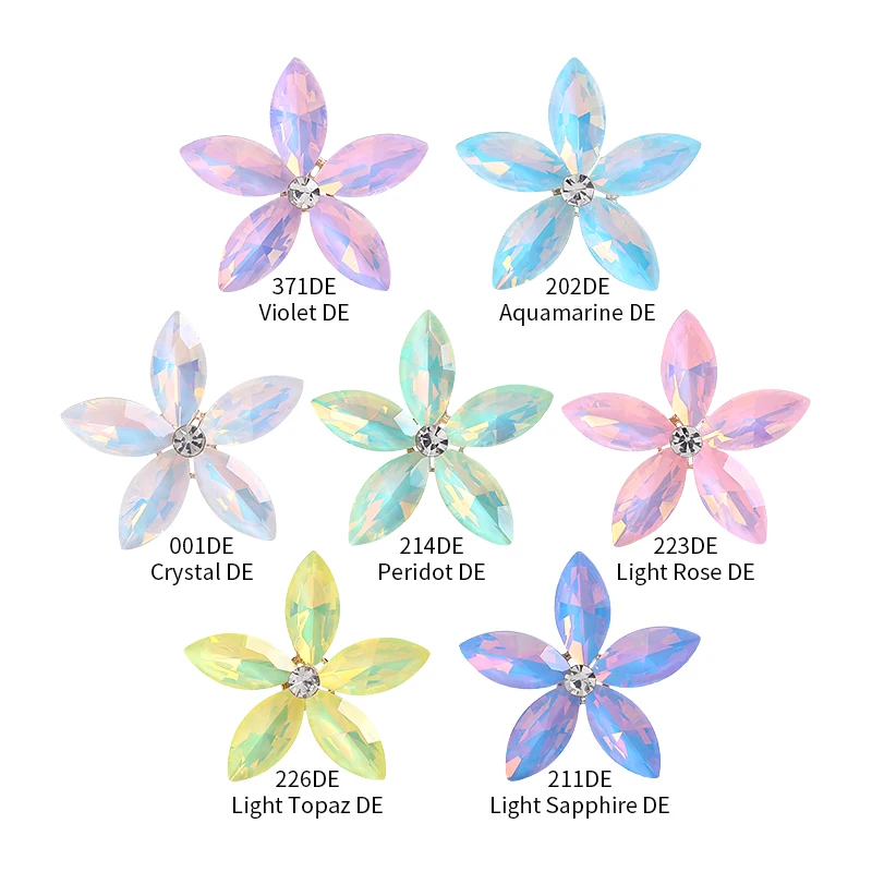 30mm Flower Mocha Crystal Jewelry Beeds for Sewing Rhinestones With Metal Base For Clothing and Shoes Wedding Dress Decoration