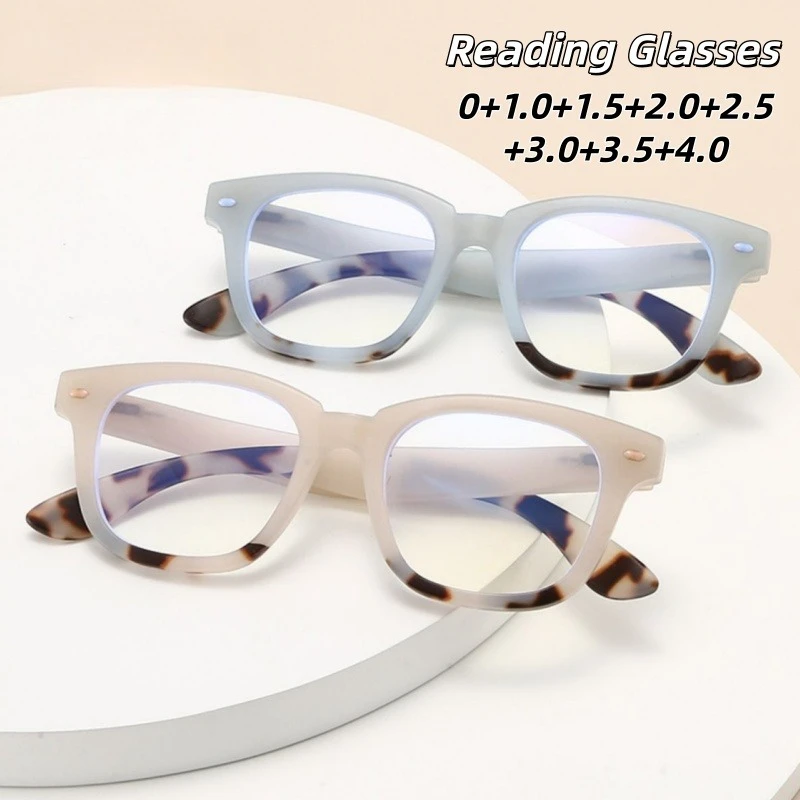

Fashionable Jelly Color Thick-frame Anti-blue Light Presbyopia Glasses Versatile Thick Square Frame Eyewear Women Men 0 To +4.0