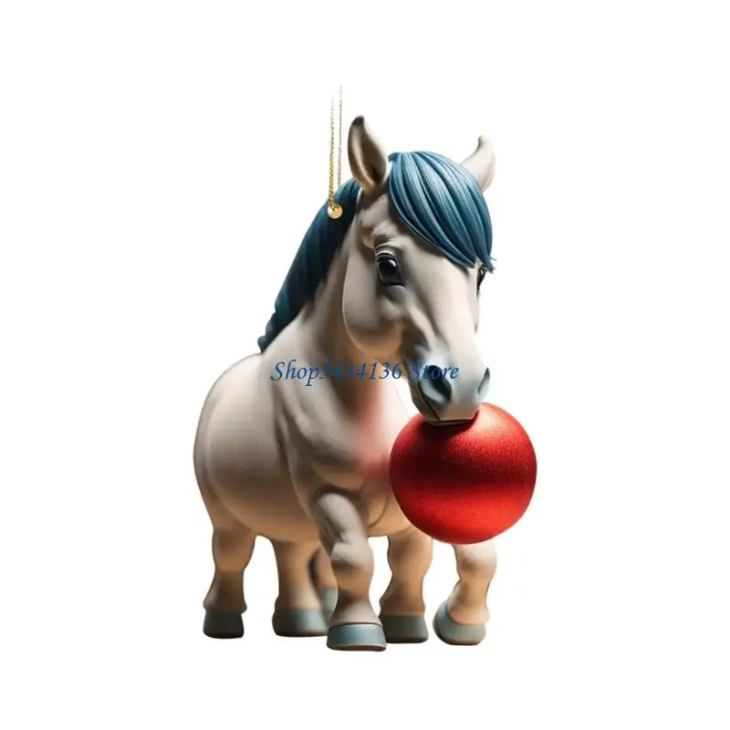 H7ED (عبوة واحدة) ديكور معلق على شكل حصان أكريليك للمنزل، وغرفة الأطفال، والمكتب، والموضوع الغربي وهدية عيد الميلاد