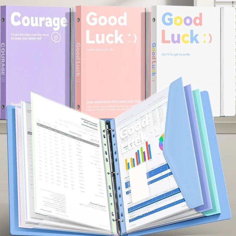 Classeurs à feuilles transparentes, avec Pages réglables, organisateur documents Portable léger F19E