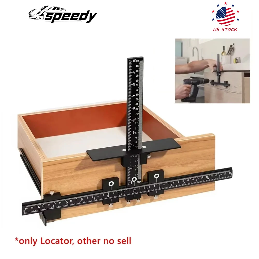 قابل للتعديل خزانة الأجهزة الرقصة لتركيب سريع ودقيق مقبض درج الباب مقبض سحب دليل الحفر محدد الألومنيوم #1