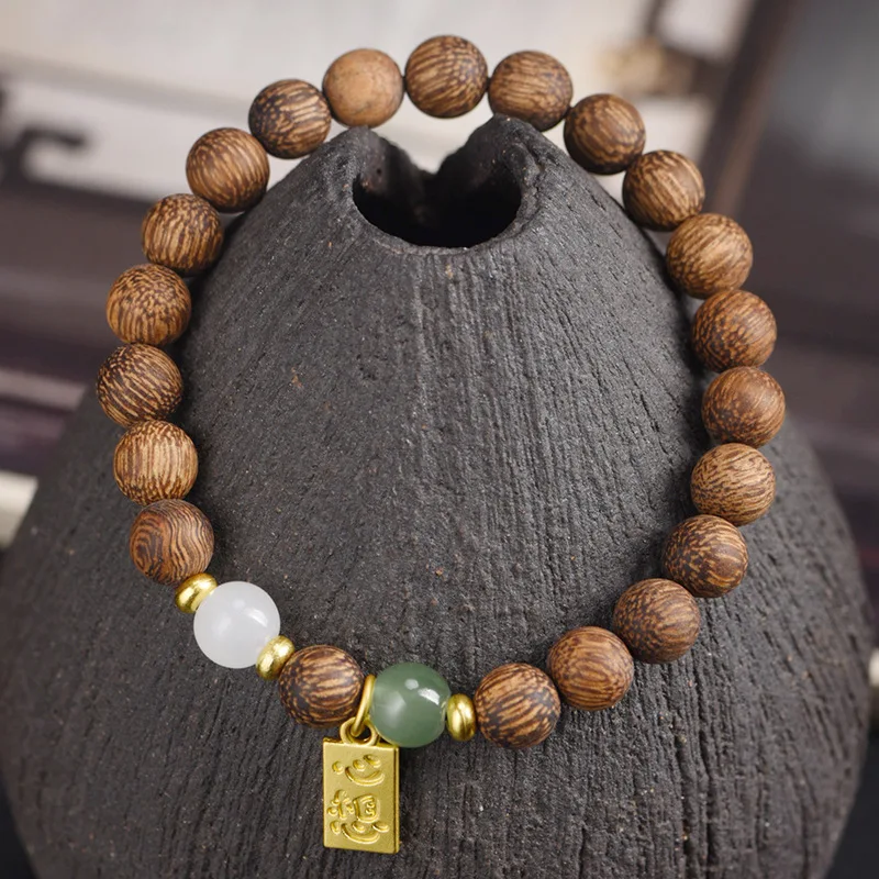 

Натуральный Bai Qi Nan Agarwood 8 мм браслет с одной петлей DIY Lucky Charm пара молитвенные бусины ювелирные изделия