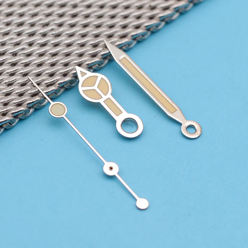 Seiko Wijzers Maat 8Mm * 12Mm * 12.5Mm Groene Lichtgevende Pasvorm 7s36 4r36 Nh35 Nh36 Beweging Zilver Handen Groene Lichtgevende Handen