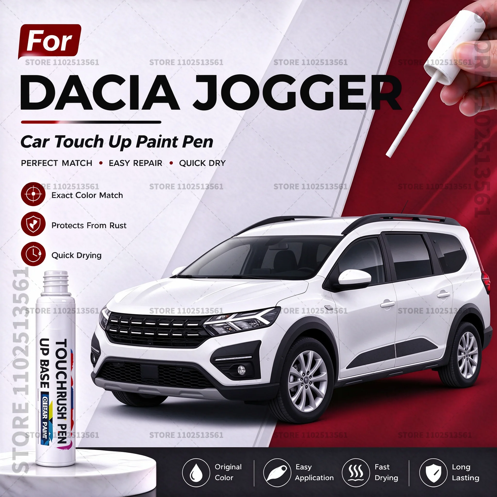 Car Scratch Remover Paint Pen Touch Up Marker for Auto Body Repair Door Bumper Fender Accessories For 2022-2025 Dacia Jogger
