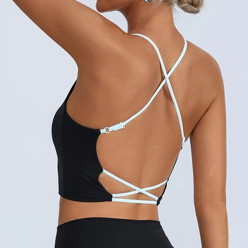 Strap Yoga Tank Top With Beauty Back Nude Feel Slim Fit Gym Clothes Woman Sexy Outfits Running Fitness Vest Female Clothing view 5