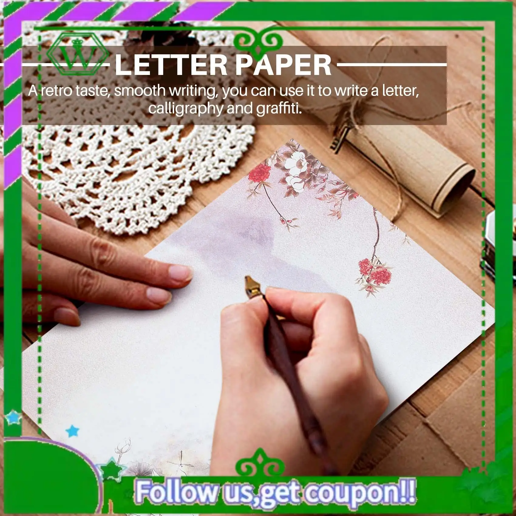 Reliable-48PCS Writing Stationery Paper , Letter Writing Paper Letter Sets