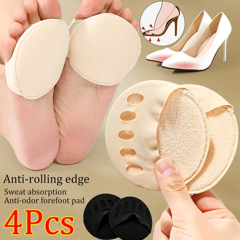 4pcs Women Forefoot Pads for Five Toes High Heels Half Insoles Calluses Corns Foot Pain Care Absorbs Shock Socks Toe Pad Inserts