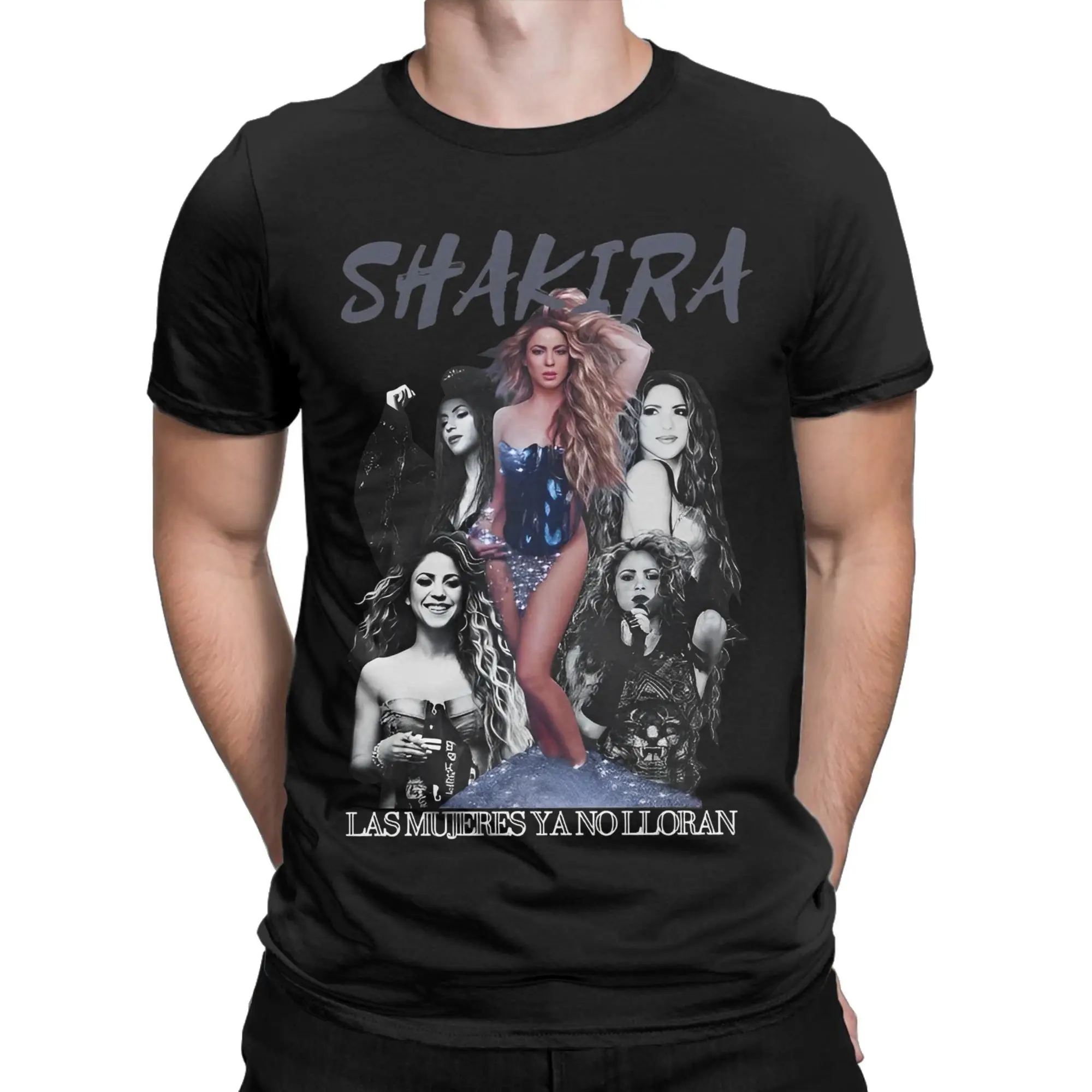 Men Shakira Las Mujeres Ya No Lloran 2025 World Tour  T Shirt  Pure Cotton Tops Short Sleeve Crewneck Tee Shirt Printing T-Shirt