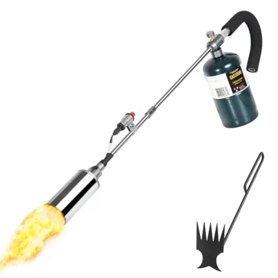 

Propane Torch Weed Burner 35" Long Arm Weed Torch Include a Weed Rake Fire Starter Charcoal Starter Blow Torch with Flame Contr
