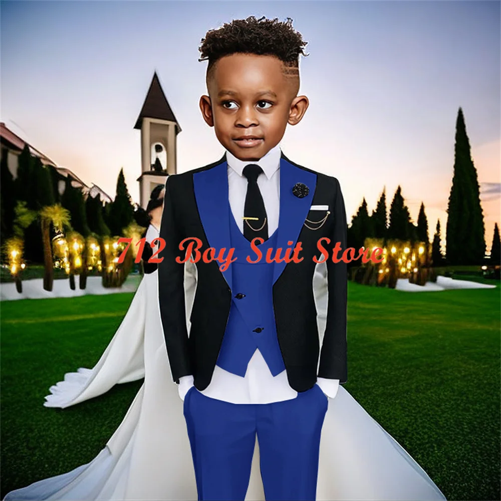 

Fashion Boys Suit Wedding Tuxedo Formal Jacket Pants Vest 3-piece Set 2-16 Years Kids Blazer Outfit