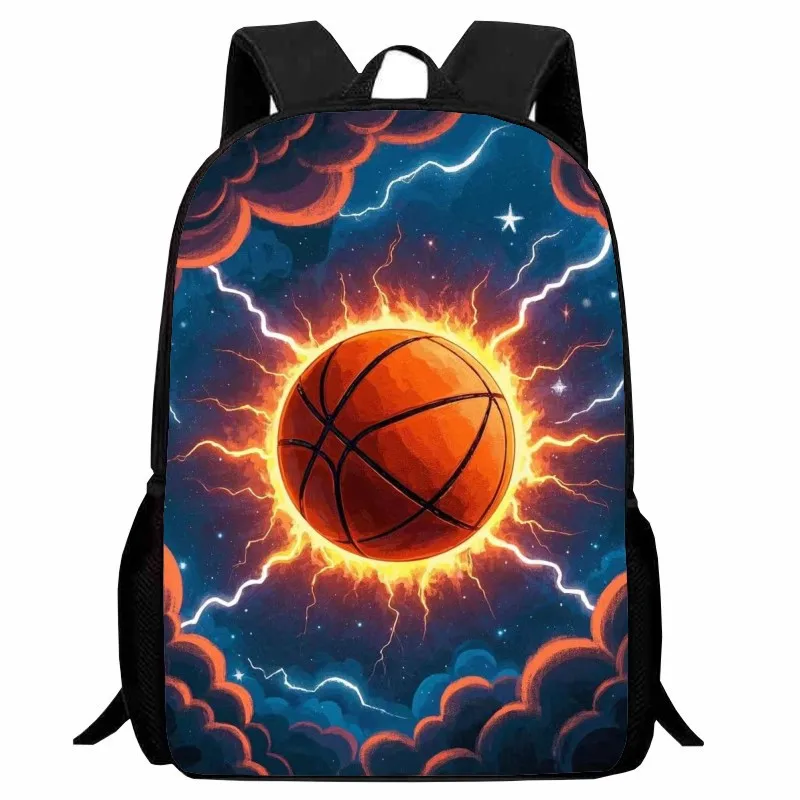 Popular Youthful Flame Basketball Student School Bags Notebook Backpacks 3D Printed Oxford Waterproof Boys/Girls Travel Bags