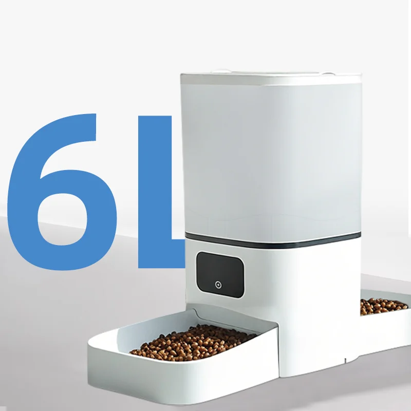 

Кормушка для кошек большой емкости 6 л, граффити Wi-Fi, конструкция с двойной чашей, разумное распределение, подходит для кормления 2 кошек и собак