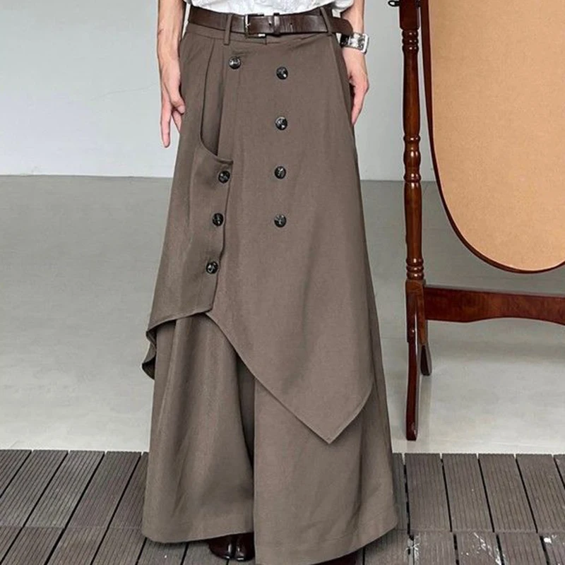 Japanese retro haute couture skirt pants, spring 2024, irregular design, sense of Western pants, drape feeling, wide leg pants