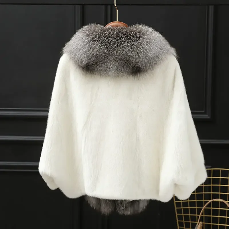 2024 New Winter Women Clothes Fluffy Loose Warm Soft White Faux Fur Coat with Long Sleeve Furry Jacket Fashion Autumn T08