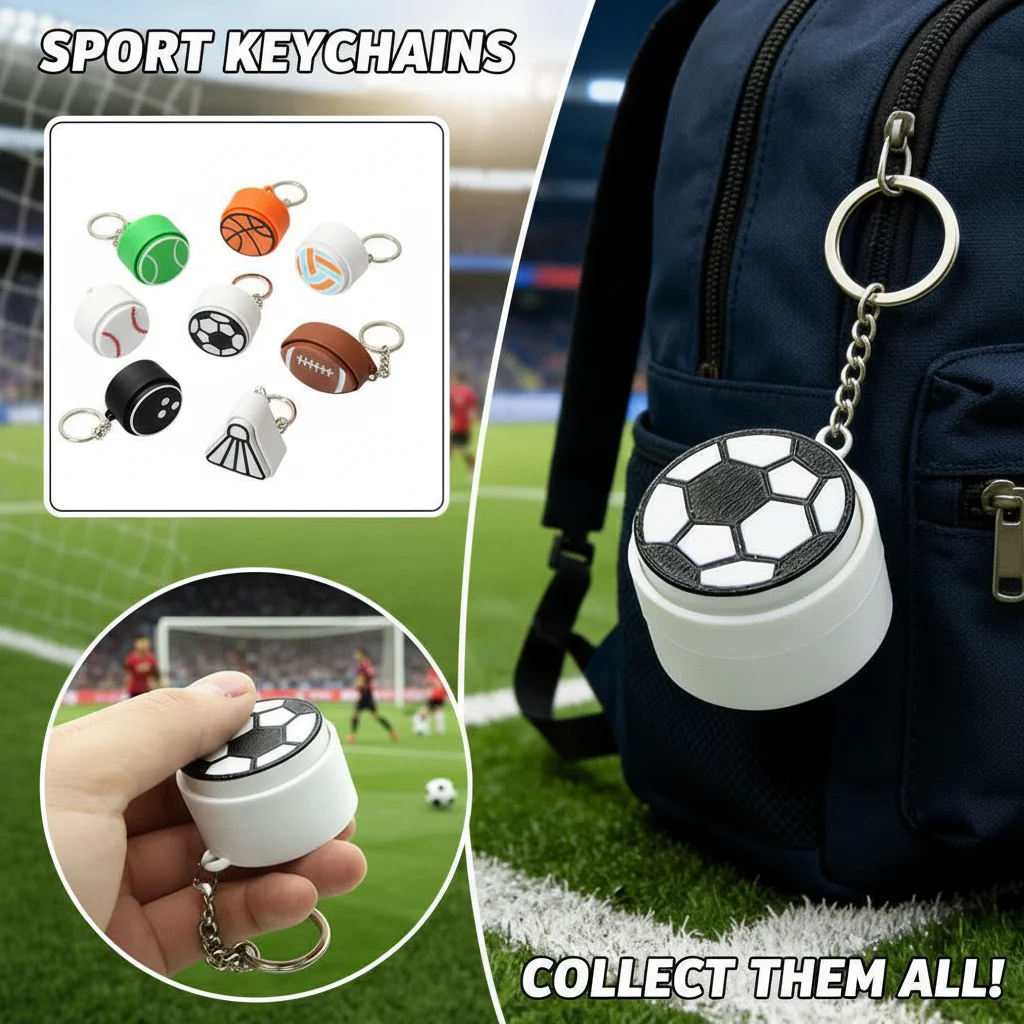 3D Printed Button Decompression Keychain Pendant Ball Toy Creative Clicker Stress Relief Bag Pendant