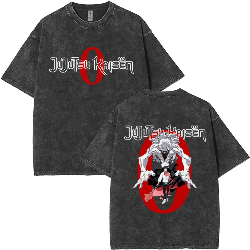 

Washed Vintage Anime Jujutsu Kaisen Okkotsu Yuta Graphic T Shirt Men Casual Cotton Retro T-shirt Men's Fashion Trend T-shirts