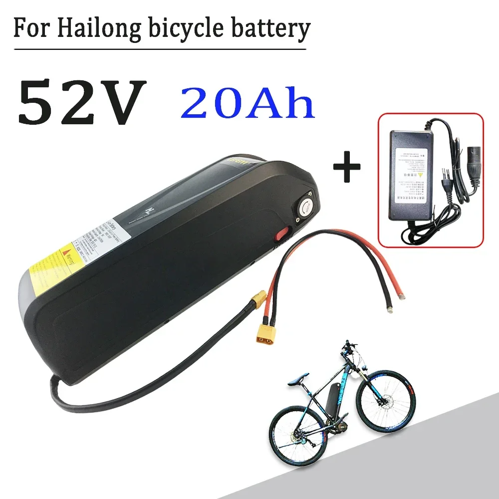 

Ebike Battery Hailong 52V 20Ah With BMS For 350W 500W 750W 1000W Motor BBS02 BBS03 BBSHD With charger