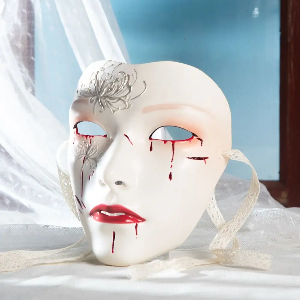 Masquerade Cyberpunk หน้ากากชาย Party Supplies สวยสไตล์โบราณ Face Mask Hanfu เครื่องแต่งกายอุปกรณ์เสริมอะนิเมะ Cosplay Props