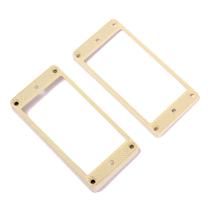 2x Gitarre Bridge Neck Pickups Abdeckung Rahmen Ersatz Flache Zinklegierung Humbucker Pickup Montagering für E-gitarre