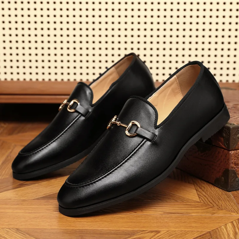 Fashion Men's Casual Leather Shoes Mens Classic Luxury Horsebit Loafers Moccasins Men Party Wedding Driving Flats