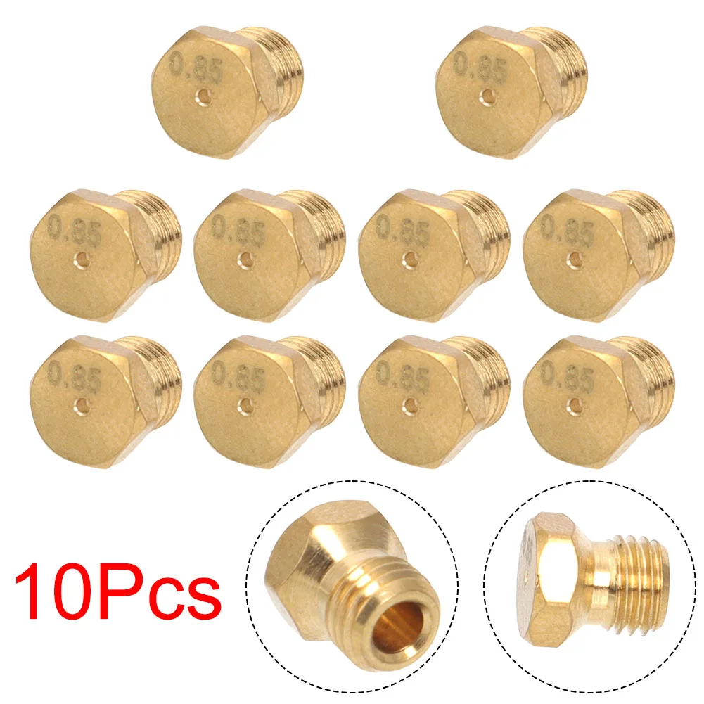 10pcs Brass Burner Nozzle M6*0.75 Thermal Propane Injector Conversion Kit Gas Injection Eva Nozzle Quick-connect Nozzles