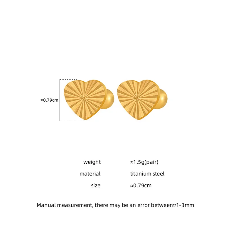 High Quality Waterproof Stainless Steel Classic Shiny Love Heart Shape Earrings Unisex Fashion Jewelry Gift For Women Men Girls