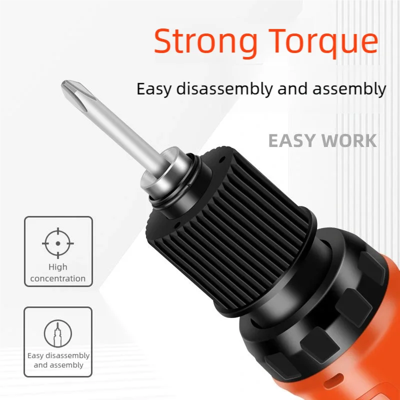 220V DC Power Straight Electrical Screwdriver & 10 Bits Adjustable Speed Industrial Grade In-line Torque Screwdriver Power Tool