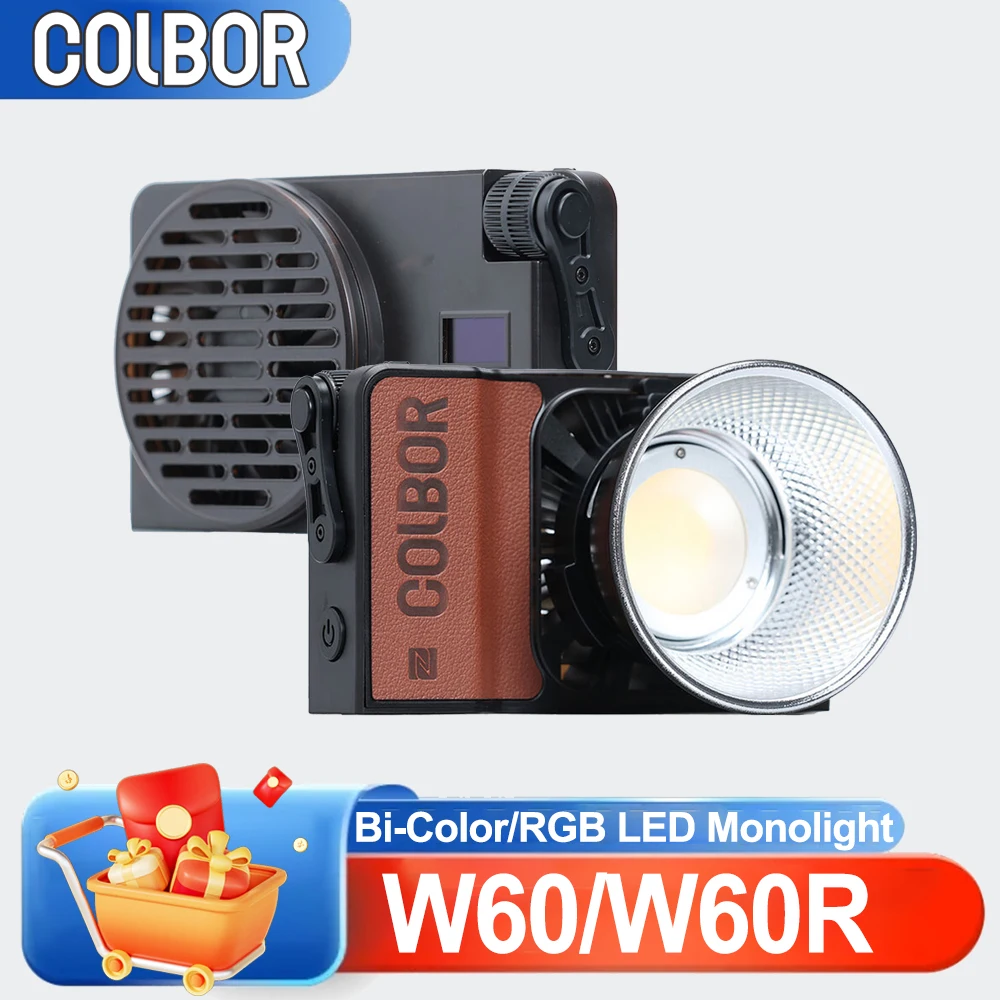 

COLBOR Wonder Series W60/W60R 60 Вт LED портативный ручной карманный светильник для съемки на улице, в студии, для видеоблогов