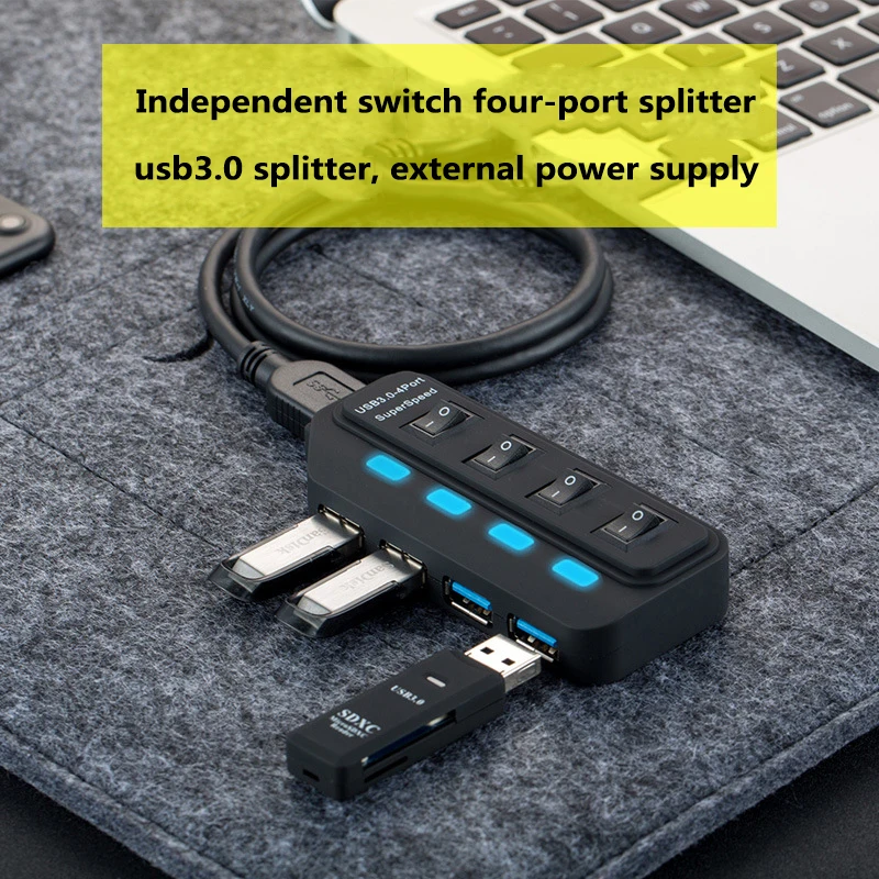 3.0 HUB Multi 4 7 Port Usb Splitter With Power Adapter For Macbook Air Pc Computer Laptop Accessories USB 3 Hab